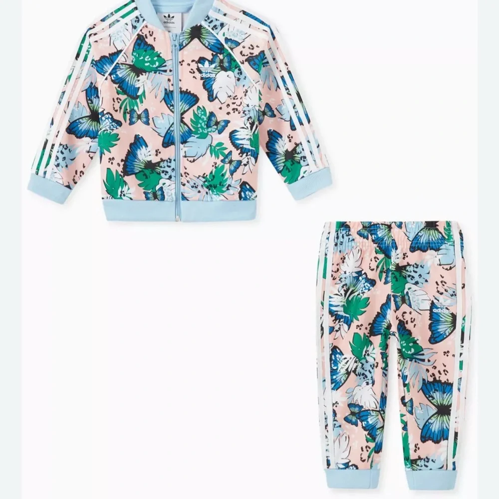Adidas multi color her studio London sweatsuit girls set size 12 months NWT